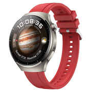 For Huawei Watch 4 Pro Tire Pattern Silver Buckle Silicone Watch Band(Red)