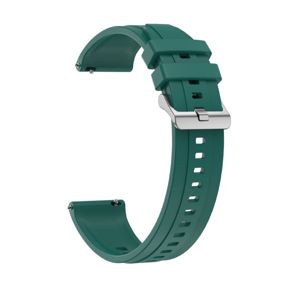For Huawei Watch 4 Pro Tire Pattern Silver Buckle Silicone Watch Band(Dark Green)