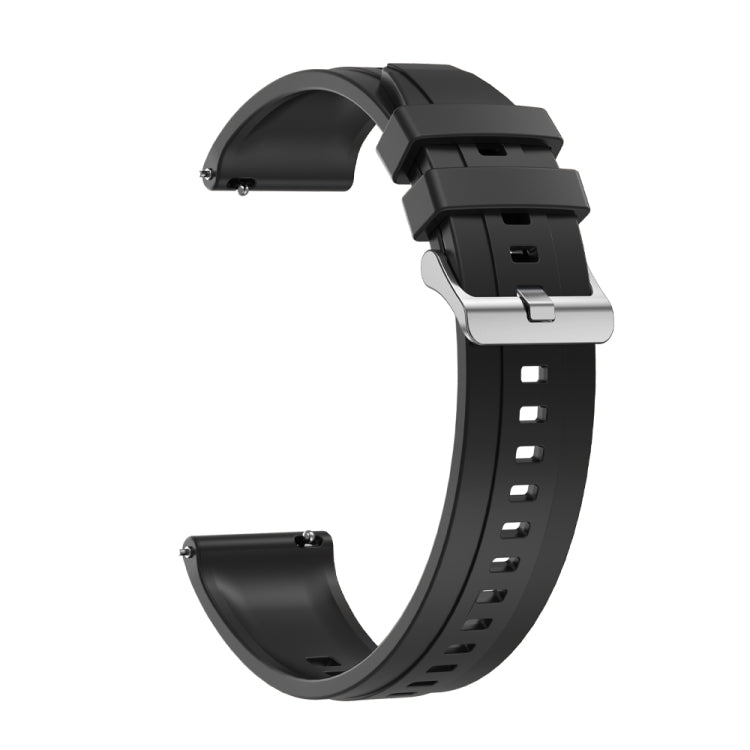 For Huawei Watch 4 Pro Tire Pattern Silver Buckle Silicone Watch Band(Black)