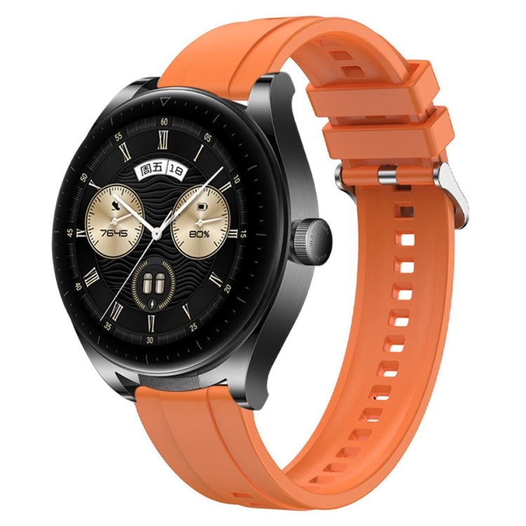 For Huawei Watch GT3 SE / Watch Buds Tire Pattern Silver Buckle Silicone Watch Band(Orange)