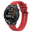 For Huawei Watch3 Pro New / GT Runner Tire Pattern Silver Buckle Silicone Watch Band(Red) - Watch Bands by PMC TechLife | Online Shopping South Africa | PMC TechLife