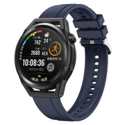 For Huawei Watch3 Pro New / GT Runner Tire Pattern Silver Buckle Silicone Watch Band(Midnight Blue)
