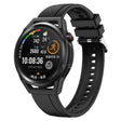 For Huawei Watch3 Pro New / GT Runner Tire Pattern Silver Buckle Silicone Watch Band(Black) - Watch Bands by PMC TechLife | Online Shopping South Africa | PMC TechLife