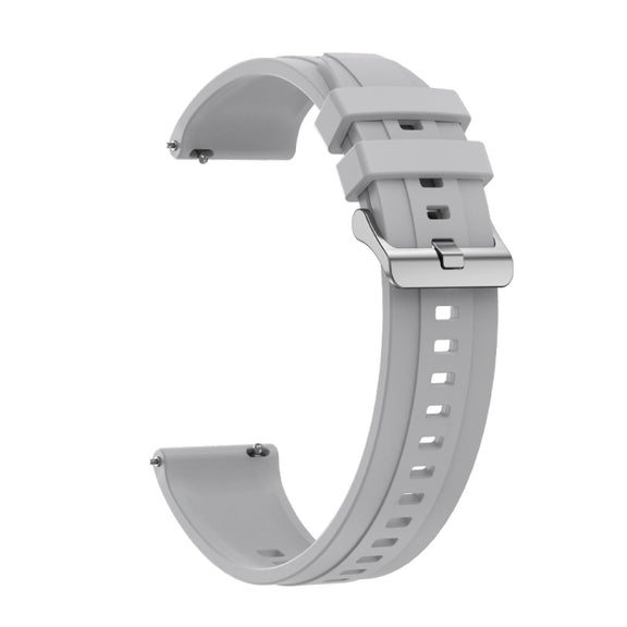 For Huawei Watch GT3 Pro 46mm Tire Pattern Silver Buckle Silicone Watch Band(Light Gray)
