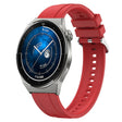 For Huawei Watch GT3 Pro 46mm Tire Pattern Silver Buckle Silicone Watch Band(Red) - Watch Bands by PMC TechLife | Online Shopping South Africa | PMC TechLife