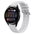For Huawei Watch 3 / 3 Pro Tire Pattern Silver Buckle Silicone Watch Band(White) - Watch Bands by PMC TechLife | Online Shopping South Africa | PMC TechLife