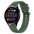 For Huawei Watch 3 / 3 Pro Tire Pattern Silver Buckle Silicone Watch Band(Hu Yang Green) - Watch Bands by PMC TechLife | Online Shopping South Africa | PMC TechLife