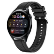 For Huawei Watch 3 / 3 Pro Tire Pattern Silver Buckle Silicone Watch Band(Black) - Watch Bands by PMC TechLife | Online Shopping South Africa | PMC TechLife