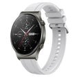 For Huawei Watch GT2 Pro / GT 2e / GT2 46mm Tire Pattern Silver Buckle Silicone Watch Band(White) - Watch Bands by PMC TechLife | Online Shopping South Africa | PMC TechLife