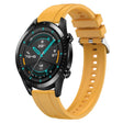 For Huawei Watch GT 42mm / 46mm Tire Pattern Silver Buckle Silicone Watch Band(Yellow) - Watch Bands by PMC TechLife | Online Shopping South Africa | PMC TechLife