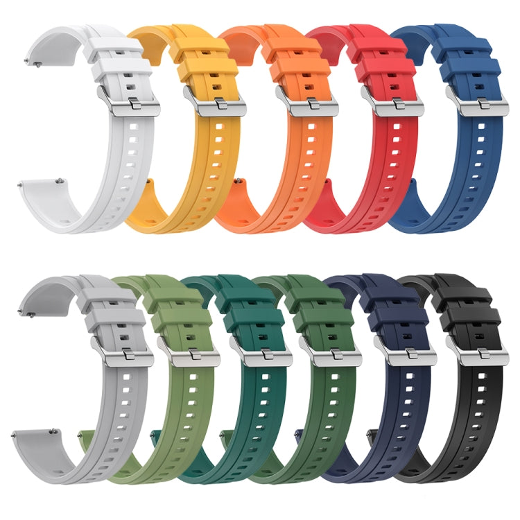 For Huawei Watch 4 Tire Pattern Silver Buckle Silicone Watch Band(Light Gray)