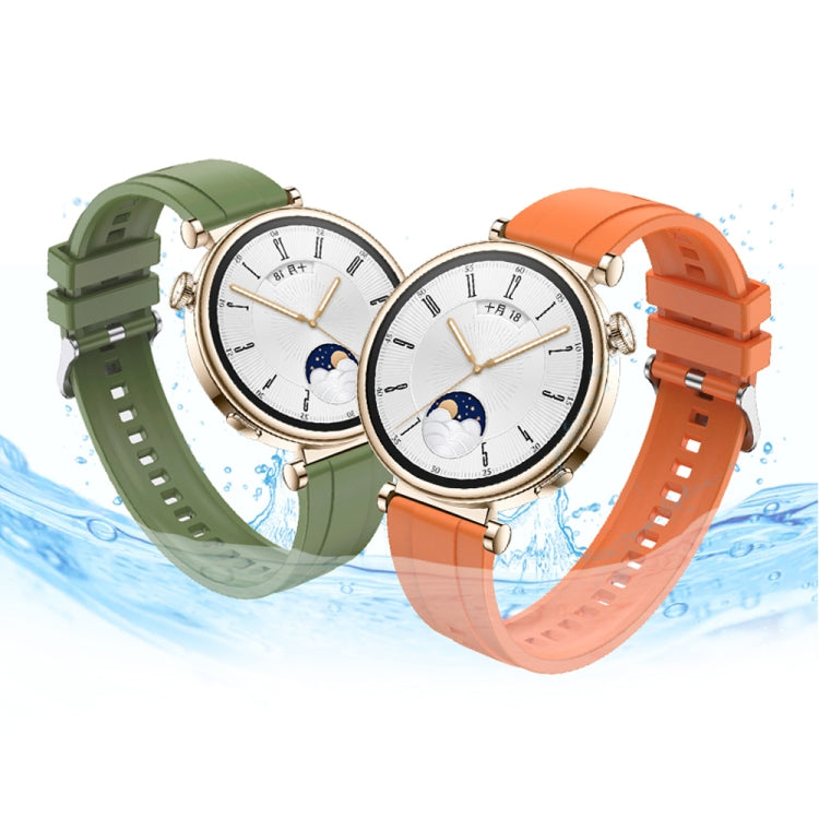 For Huawei Watch GT4 46mm Tire Pattern Silver Buckle Silicone Watch Band(Red)