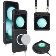For Samsung Galaxy Z Flip5 5G Crossbody R20 Texture Leather Magsafe Phone Case(Black) - free shipping - PMC TechLife - Order now!