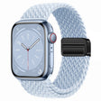 For Apple Watch Series 9 41mm Nylon Woven Magnetic Fold Buckle Watch Band(Misty Blue) - Watch Bands by PMC TechLife | Online Shopping South Africa | PMC TechLife