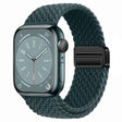 For Apple Watch Series 9 41mm Nylon Woven Magnetic Fold Buckle Watch Band(Rainforest Green) - Watch Bands by PMC TechLife | Online Shopping South Africa | PMC TechLife