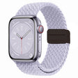 For Apple Watch Ultra 49mm Nylon Woven Magnetic Fold Buckle Watch Band(Smoke Purple) - Watch Bands by PMC TechLife | Online Shopping South Africa | PMC TechLife