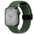 For Apple Watch Series 7 41mm Nylon Woven Magnetic Fold Buckle Watch Band(Green) - Watch Bands by PMC TechLife | Online Shopping South Africa | PMC TechLife