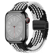 For Apple Watch Series 5 40mm Nylon Woven Magnetic Fold Buckle Watch Band(Grey Black) - Watch Bands by PMC TechLife | Online Shopping South Africa | PMC TechLife