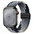 For Apple Watch Series 4 44mm Nylon Woven Magnetic Fold Buckle Watch Band(Grey Black) - free shipping - PMC TechLife - Order now!