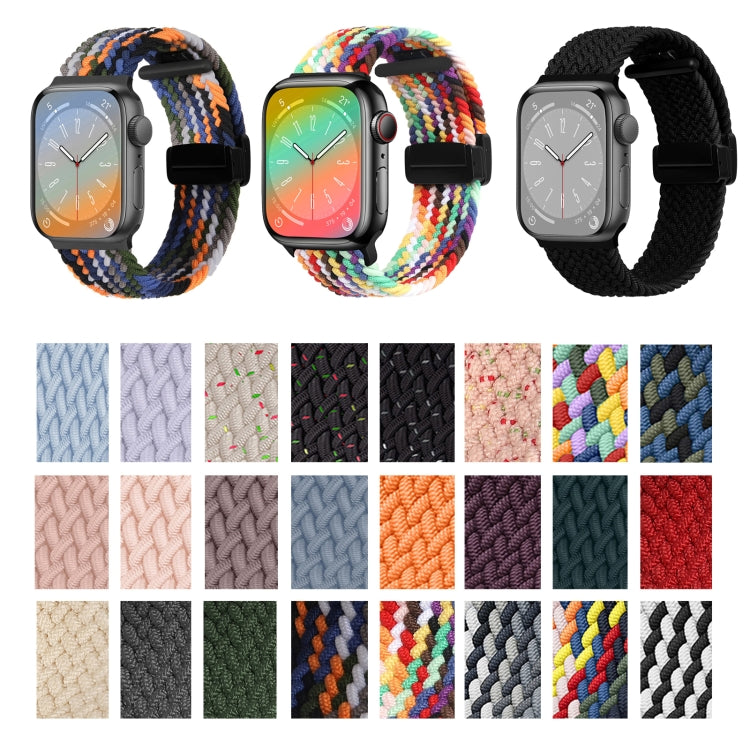 For Apple Watch Series 9 41mm Nylon Woven Magnetic Fold Buckle Watch Band(Grey)