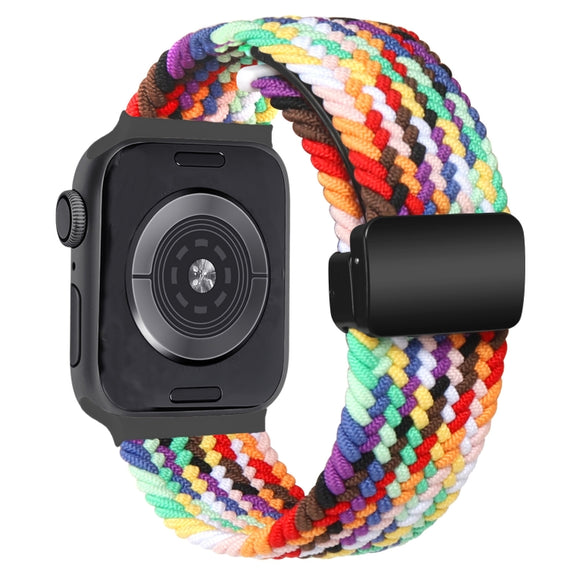 For  Apple Watch Series 4 40mm Nylon Woven Magnetic Fold Buckle Watch Band(Grey)
