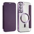 For Samsung Galaxy S22+ 5G Shield MagSafe RFID Anti-theft Leather Phone Case(Purple) - Galaxy S22+ 5G Cases by PMC TechLife | Online Shopping South Africa | PMC TechLife | Buy Now Pay Later Mobicred