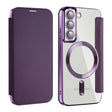 For Samsung Galaxy S22+ 5G MagSafe Magnetic RFID Anti-theft Leather Phone Case(Purple) - Galaxy S22 5G Cases by PMC TechLife | Online Shopping South Africa | PMC TechLife