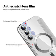 For Samsung Galaxy S23 FE 5G Shield MagSafe RFID Anti-theft Leather Phone Case(Grey)