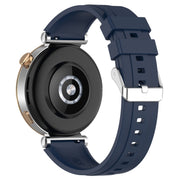 For Huawei Watch GT4 41mm Official Steps Style Silver Buckle Silicone Watch Band(Midnight)