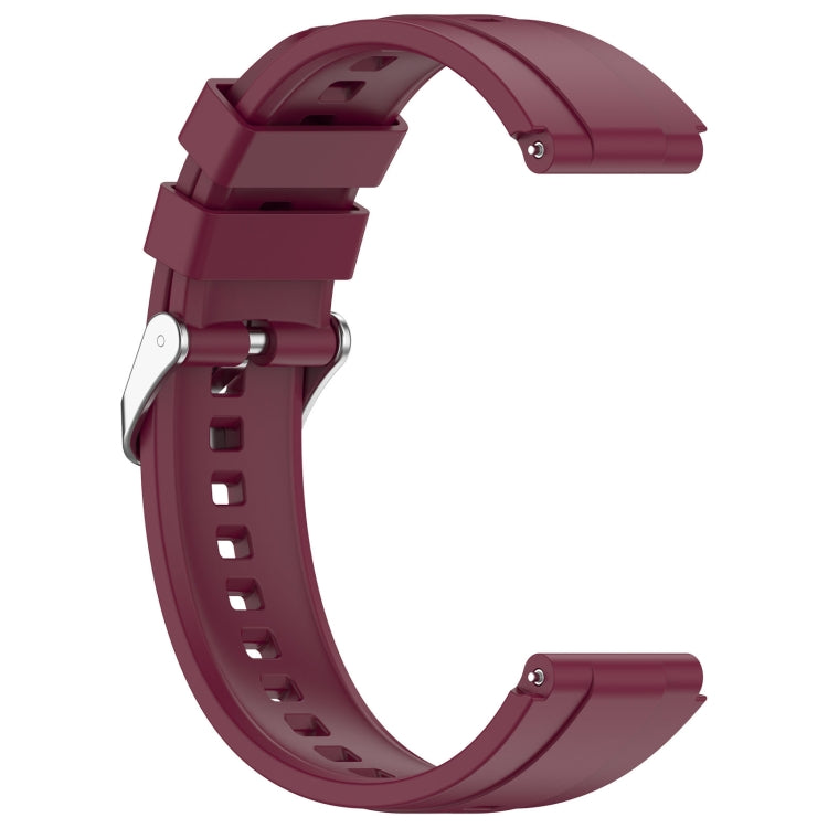 For Huawei Watch GT4 41mm Official Steps Style Silver Buckle Silicone Watch Band(Wine Red)