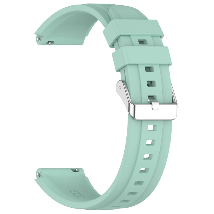 For Huawei Watch GT4 41mm Official Steps Style Silver Buckle Silicone Watch Band(Green)