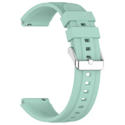 For Huawei Watch GT4 41mm Official Steps Style Silver Buckle Silicone Watch Band(Green)