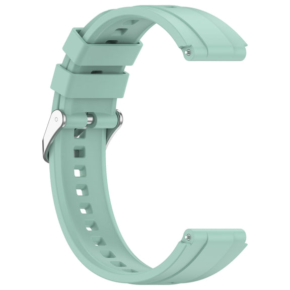 For Huawei Watch GT4 41mm Official Steps Style Silver Buckle Silicone Watch Band(Green)