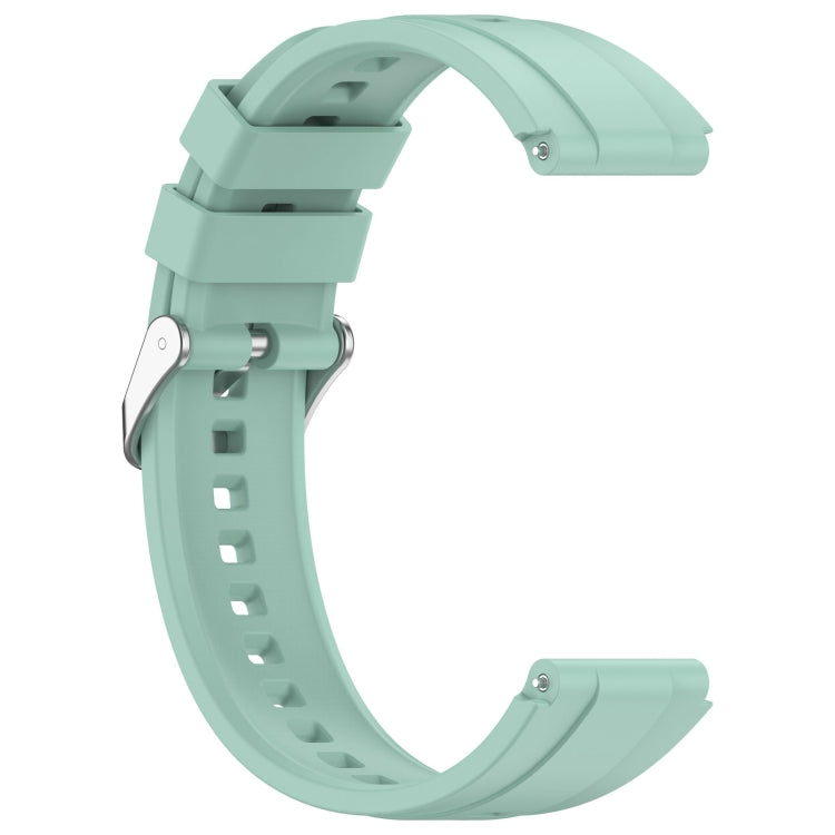 For Huawei Watch GT4 41mm Official Steps Style Silver Buckle Silicone Watch Band(Green)