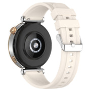 For Huawei Watch GT4 46mm Official Steps Style Silver Buckle Silicone Watch Band(Starlight Color)