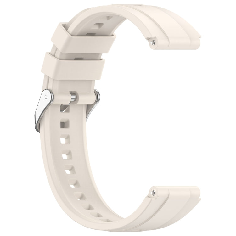 For Huawei Watch GT4 46mm Official Steps Style Silver Buckle Silicone Watch Band(Starlight Color)