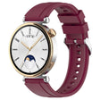 For Huawei Watch GT4 46mm Official Steps Style Silver Buckle Silicone Watch Band(Wine Red) - Watch Bands by PMC TechLife | Online Shopping South Africa | PMC TechLife
