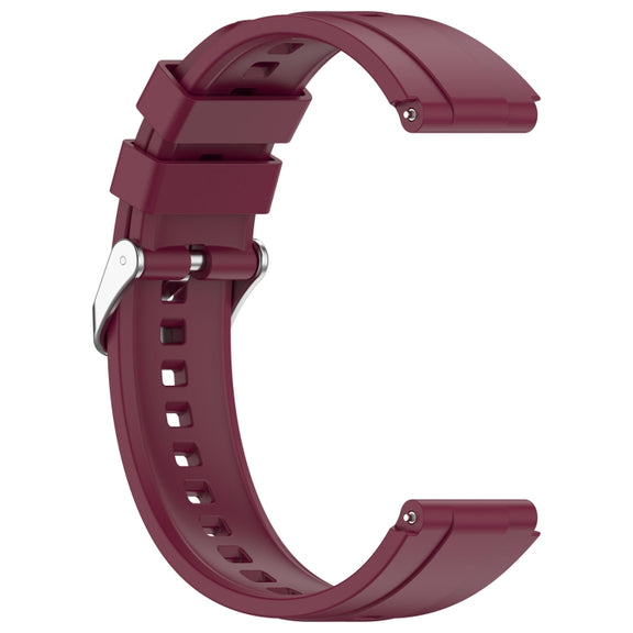 For Huawei Watch GT4 46mm Official Steps Style Silver Buckle Silicone Watch Band(Wine Red)