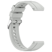 For Huawei Watch GT4 46mm Official Steps Style Silver Buckle Silicone Watch Band(Gray)