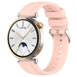 For Huawei Watch GT4 46mm Official Steps Style Silver Buckle Silicone Watch Band(Pink) - Watch Bands by PMC TechLife | Online Shopping South Africa | PMC TechLife