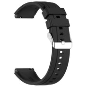 For Huawei Watch GT4 46mm Official Steps Style Silver Buckle Silicone Watch Band(Black)