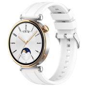 For Huawei Watch GT4 46mm Official Steps Style Silver Buckle Silicone Watch Band(White)
