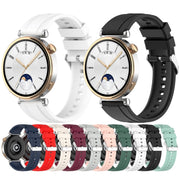 For Huawei Watch GT4 41mm Official Steps Style Silver Buckle Silicone Watch Band(Midnight)