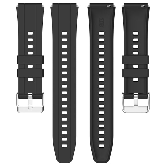 For Huawei Watch GT4 46mm Official Steps Style Silver Buckle Silicone Watch Band(Midnight)