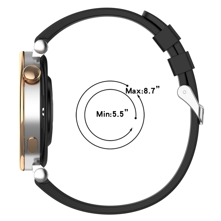 For Huawei Watch GT4 41mm Official Steps Style Silver Buckle Silicone Watch Band(Midnight)