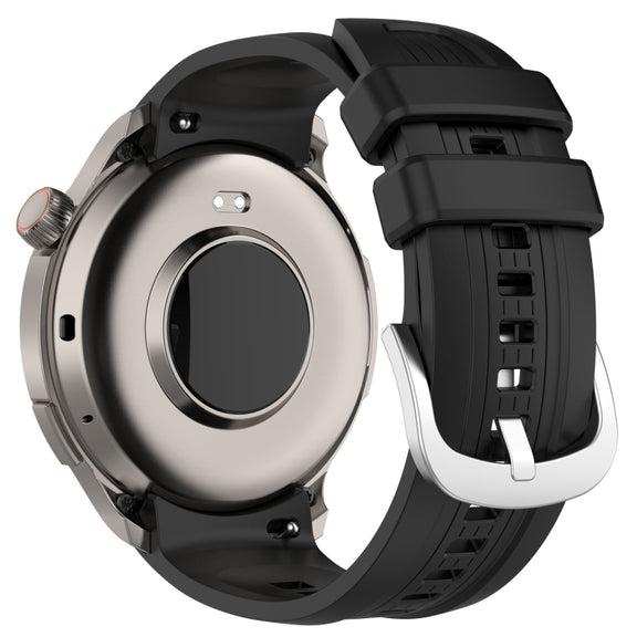 For Amazfit Balance A2286 Vertical Texture Silicone Watch Band(Black)