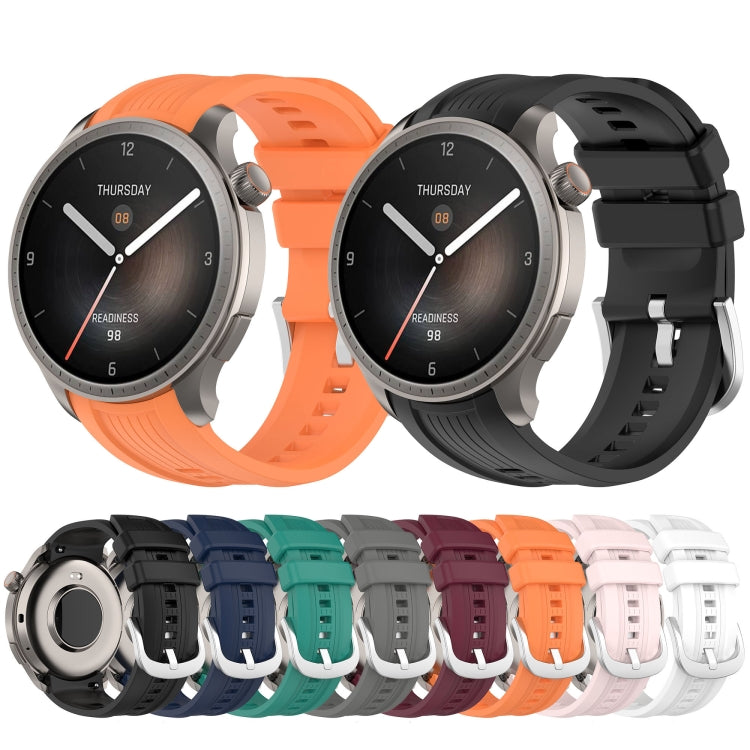For Amazfit Balance A2286 Vertical Texture Silicone Watch Band(Green)