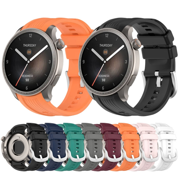 For Amazfit Balance A2286 Vertical Texture Silicone Watch Band(Green)