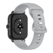 For Amazfit Active L Butterfly 8-shaped Buckle Silicone Watch Band(Grey)