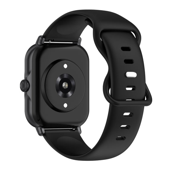 For Amazfit Active L Butterfly 8-shaped Buckle Silicone Watch Band(Black)